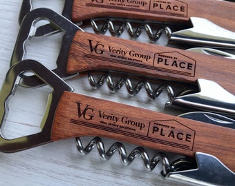 Corporate Event Gifts For Employees, Company Gifts for Clients, Realtor Gifts, Bulk Gifts For Employees, Engraved Wine Bottle Openers **