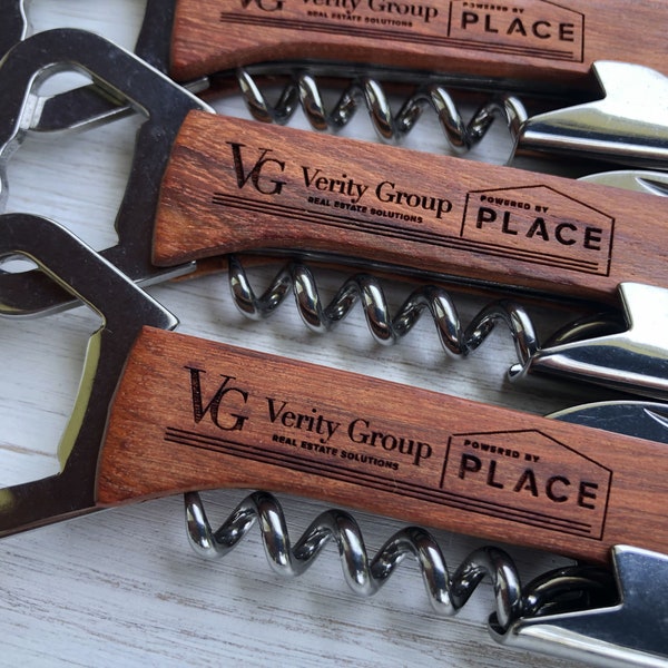 Corporate Event Gifts For Employees, Company Gifts for Clients, Realtor Gifts, Bulk Gifts For Employees, Engraved Wine Bottle Openers **