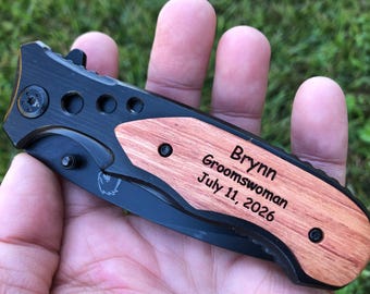 Groomsmen Gift Engraved Pocket Knife - Wedding Party Gift