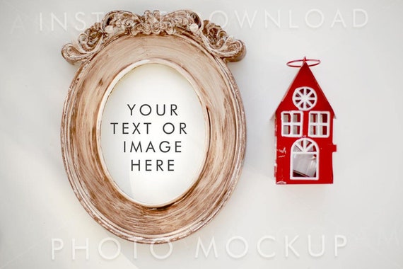 Mockup Rustic Antique Frame With House Empty Frame Mockup Rustic Antique Frame With House Empty Frame