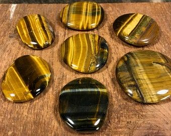 Golden Tiger Eye Palm Stone - Protección, Claridad, Mitiga la ansiedad