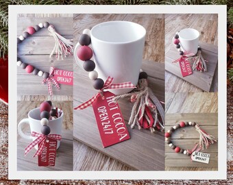 Christmas beads decor, Hot cocoa bar decor, Hot cocoa beads