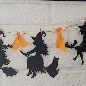 Halloween witches, Halloween banner, Halloween garland, Witch garland,Flying witches, Halloween witch banner