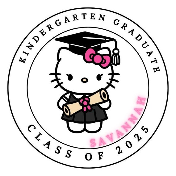 Kitty Graduation Labels/custom Labels/ Class of 2025/I Graduated