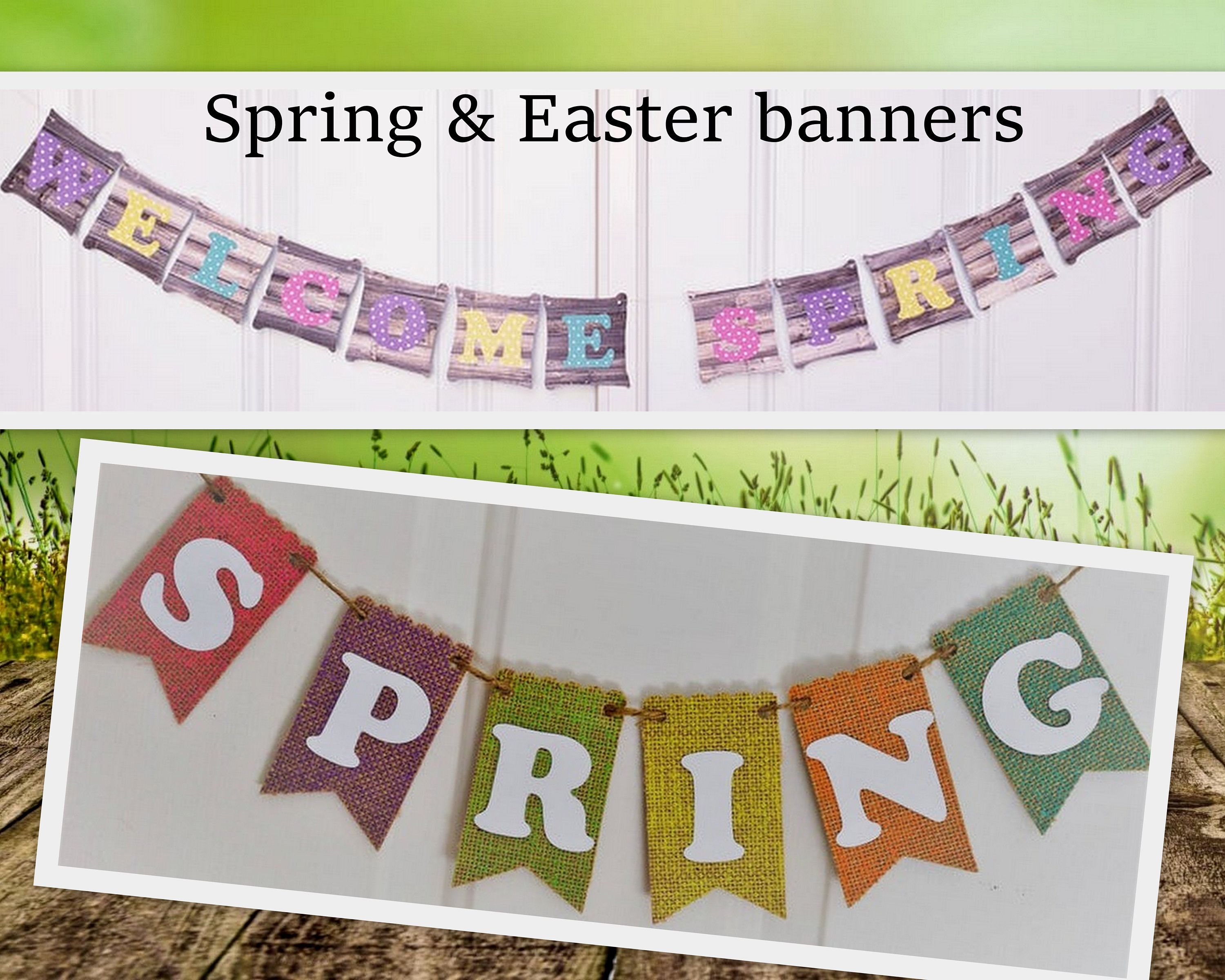 Spring banner , welcome spring, welcome spring banner - Etsy Polska