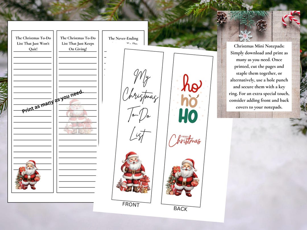 Christmas Notepads/ Mini Notepads/christmas to Do List/ to Do List - Etsy