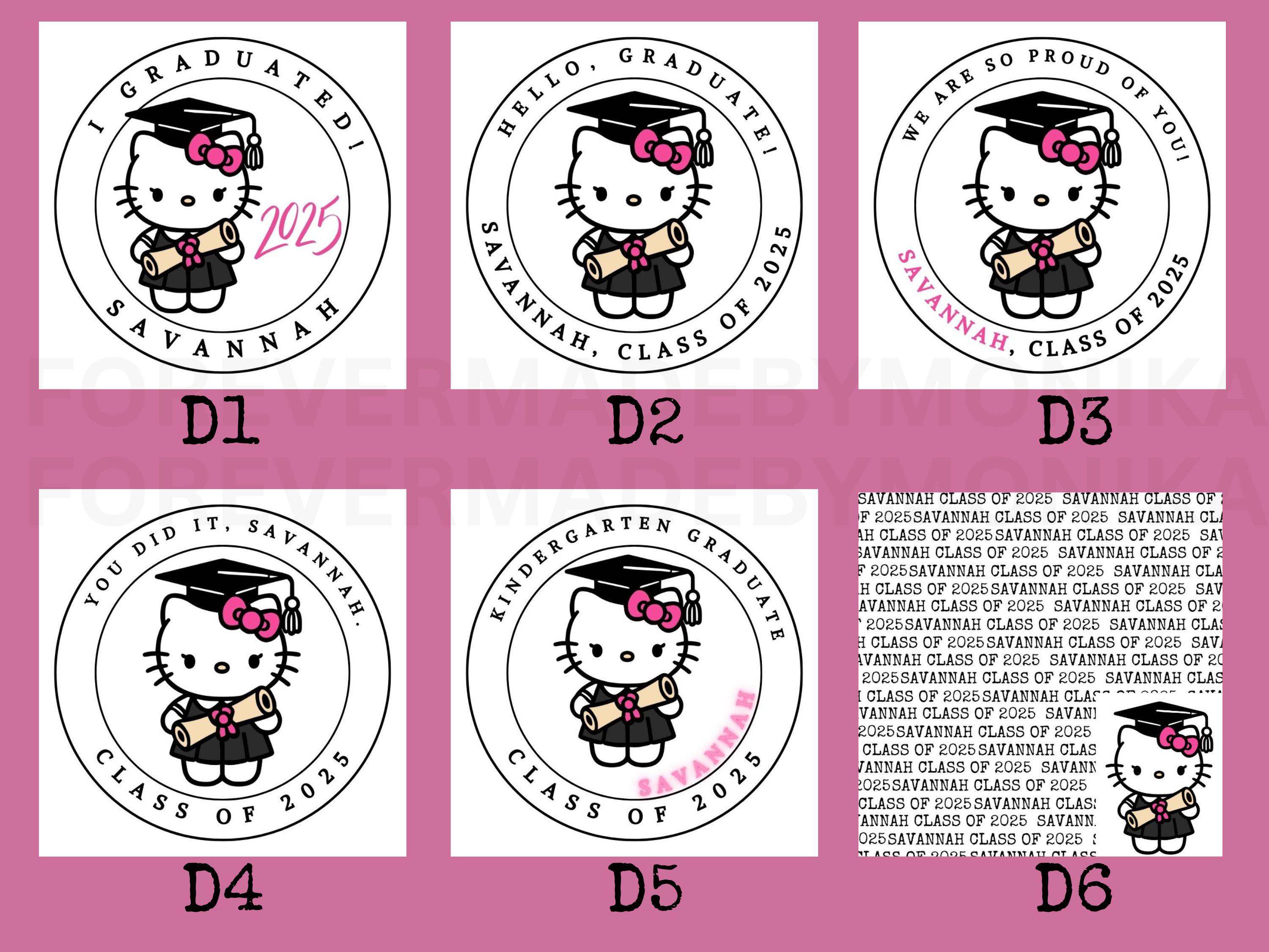 Kitty Graduation Labels/custom Labels/ Class of 2025/I Graduated ...