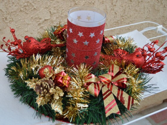 Christmas Centerpiece Christmas Candle Centerpiece Etsy