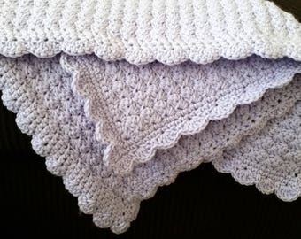 Crochet Baby Blanket, Lavender, Crib Blanket