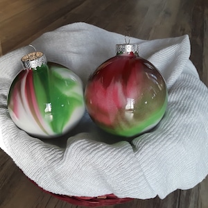 Enfeite de Natal de vidro marmorizado personalizado, Bola de Natal de vidro, Enfeite de Natal de vidro personalizado, Enfeite personalizado, Enfeite marmorizado