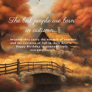 Carte d'anniversaire automne automne imprimable