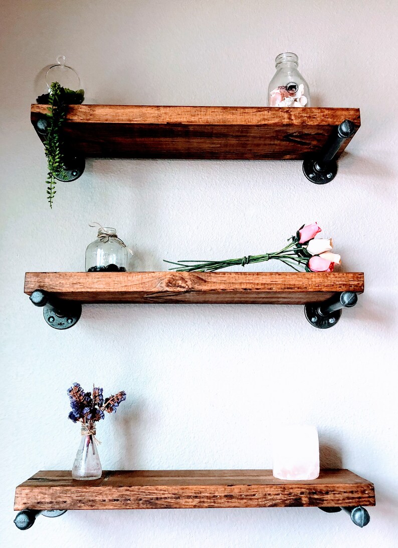 Rustic Pipe shelves with Multiple Sizes Beautiful Rustic Etsy