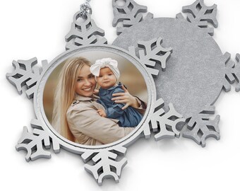 Custom image Snowflake Christmas Keepsake Ornament photo ornaments