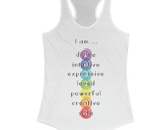 Chakra Meditation Womens Tank Top Spiritual Tank Yoga Tank Top Chakra Racerback Positive Sayings Tank Top Chakras Shirt Chakra Tank Top