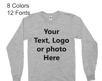 Personalisiertes Langarm-T-Shirt: Personalisiertes Foto, Text oder Logo
