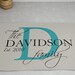 Custom Name Rug Monogram Rug Blue Floor Rug Gray Customized Rugs ...