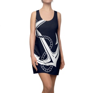 navy blue dress with white anchors Navy Blue And White Dress Combinations