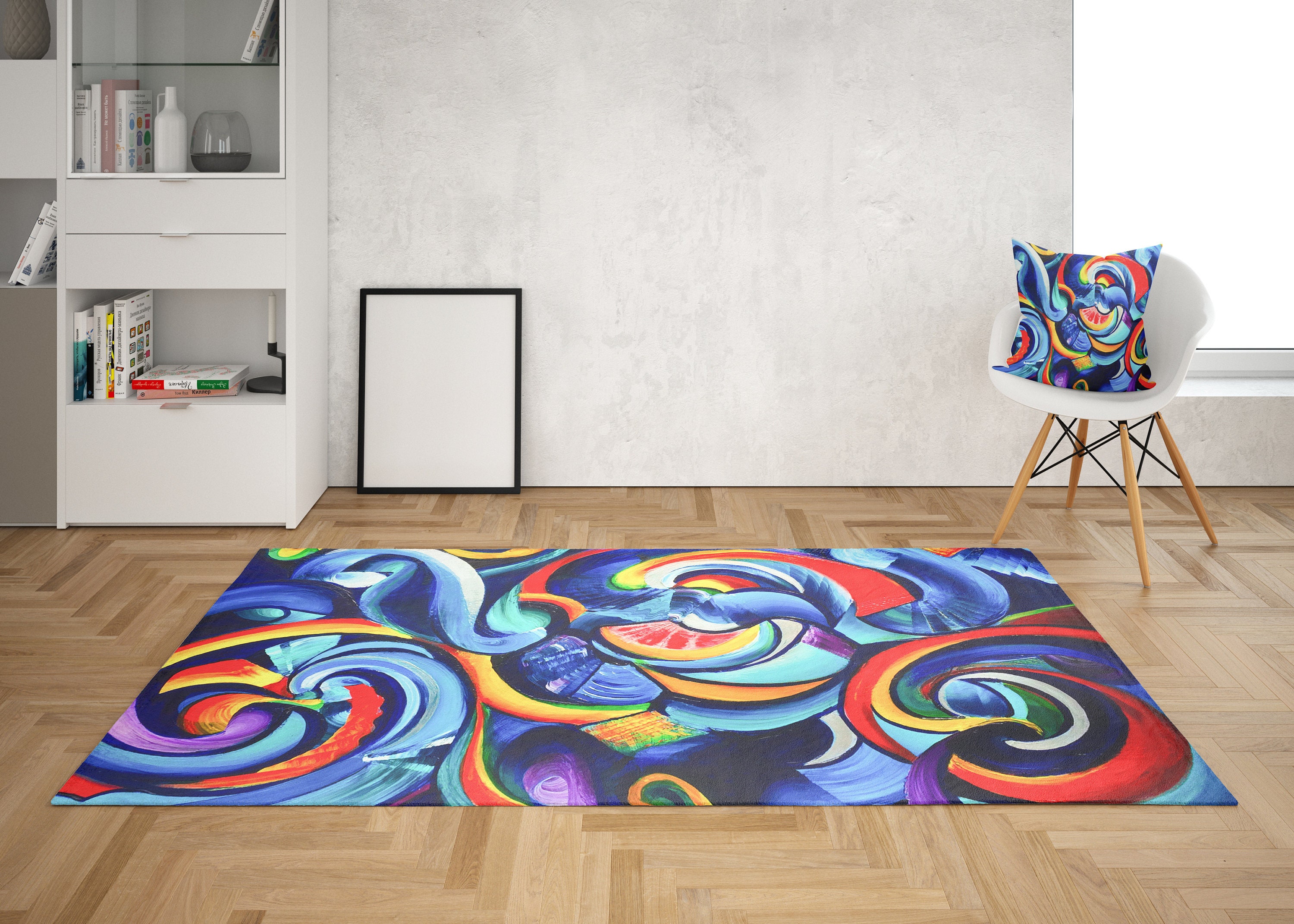 Colorful Rug Abstract Art Rugs Psychedelic Rug Colorful Floor Etsy