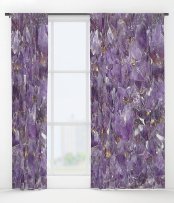 Amethyst Window Curtain Purple Drapery Curtain Panels Etsy