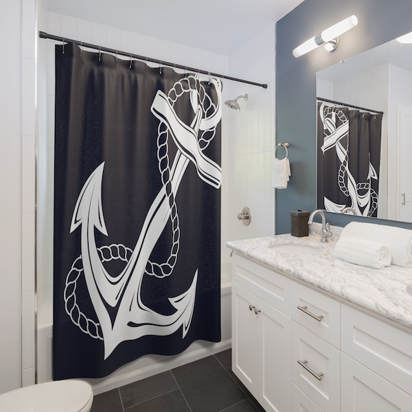 Anchor Shower Curtain Etsy
