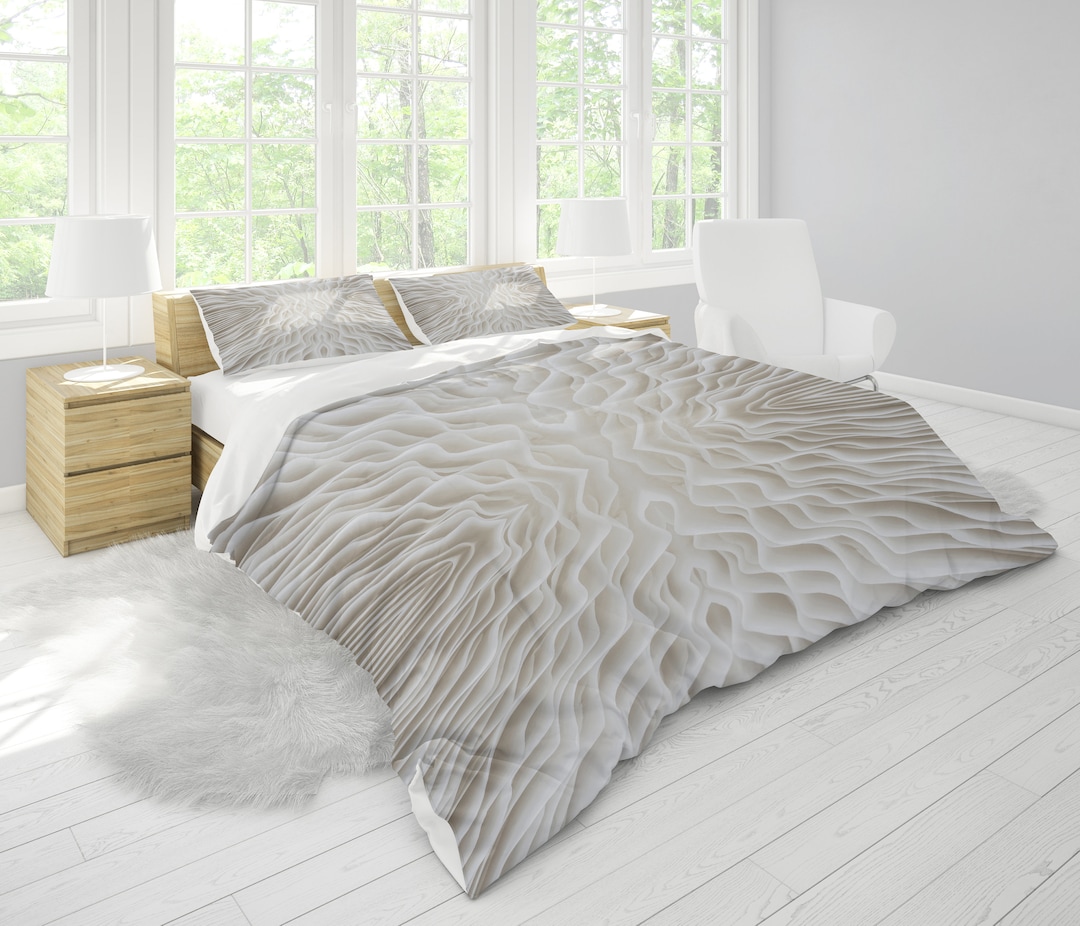 Gray Beige Queen Duvet Cover Cotton Polyteen Shroom Duvets Mushroom Etsy