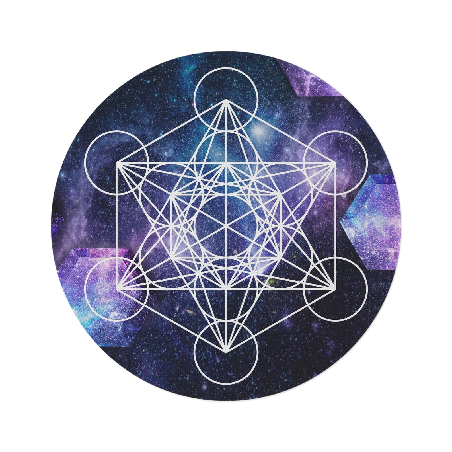 Metatron Cube Rug Metatron's Cube Rug Sacred Geometry Rug Galaxy Rug Blue Purple 2x3 3x5 ...