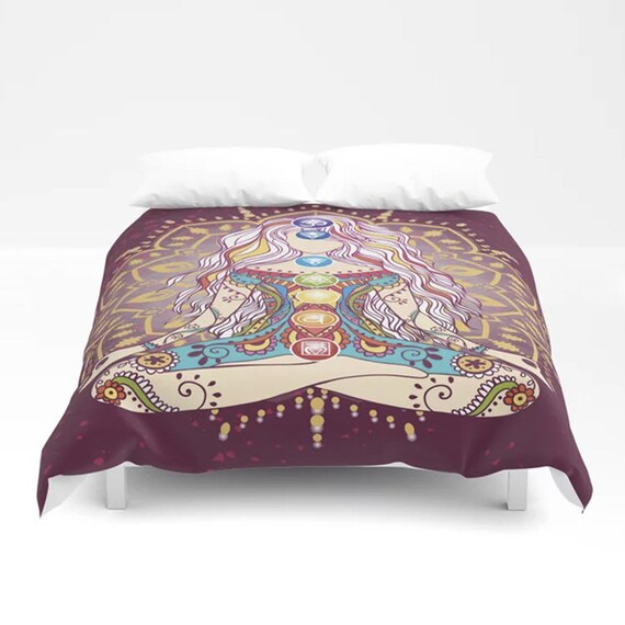 Chakra Comforter or Duvet Cover yoga bedding spiritual bedding Etsy