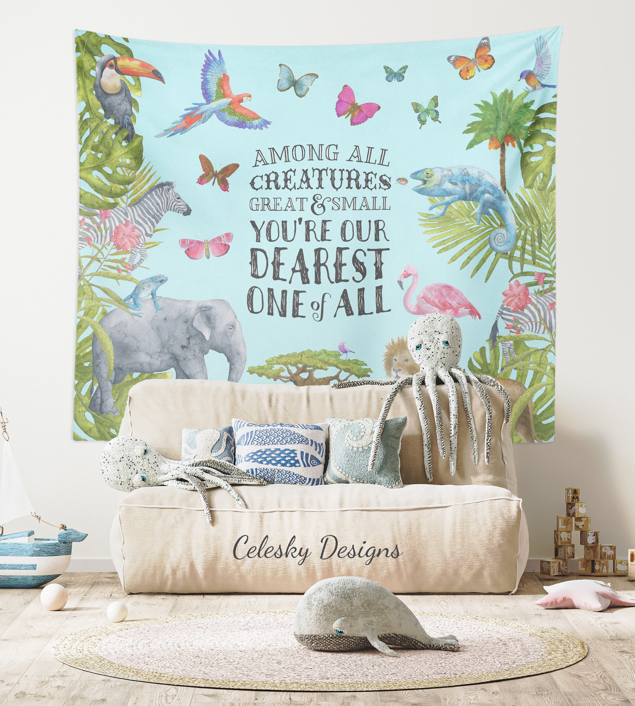 Baby Girl Nursery Tapestry Etsy