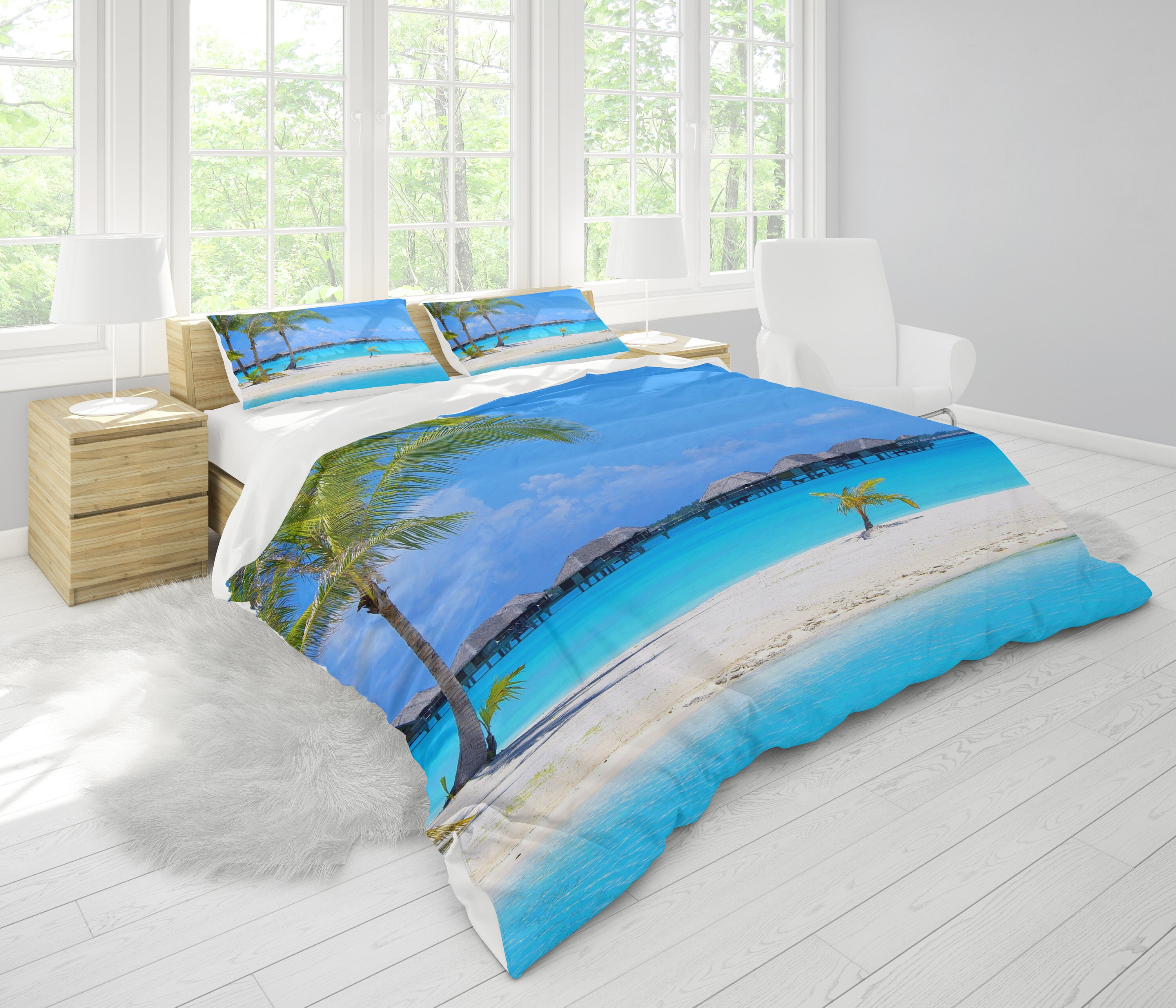Island Comforter Or Duvet Cover Beach Comforters Beachy Duvet Etsy