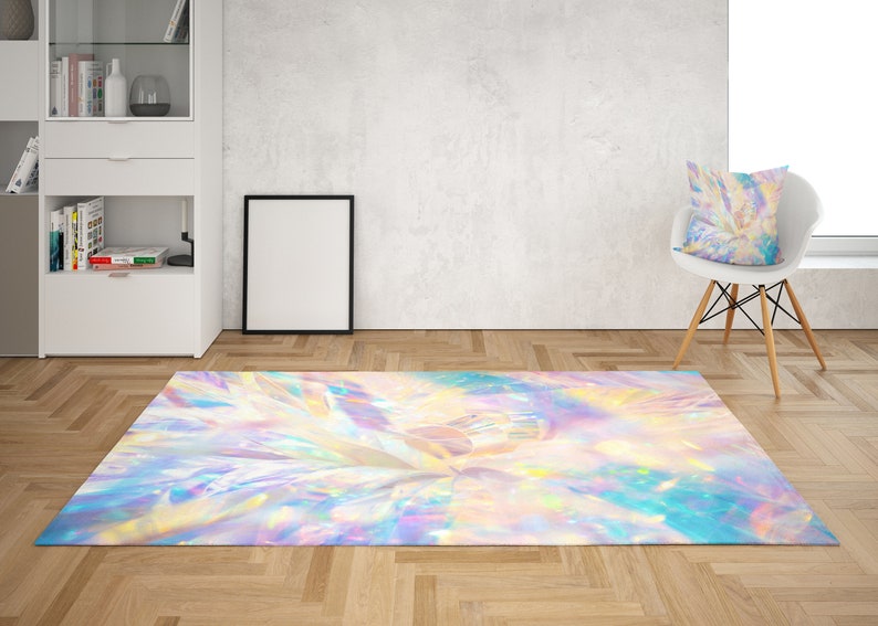 Fairy Area Rug Princess Colorful Rainbow Floor Pink Mat Girly Glittery Rugs 3 X5 4 X6 5 X8 Large Girls Pastel Decor