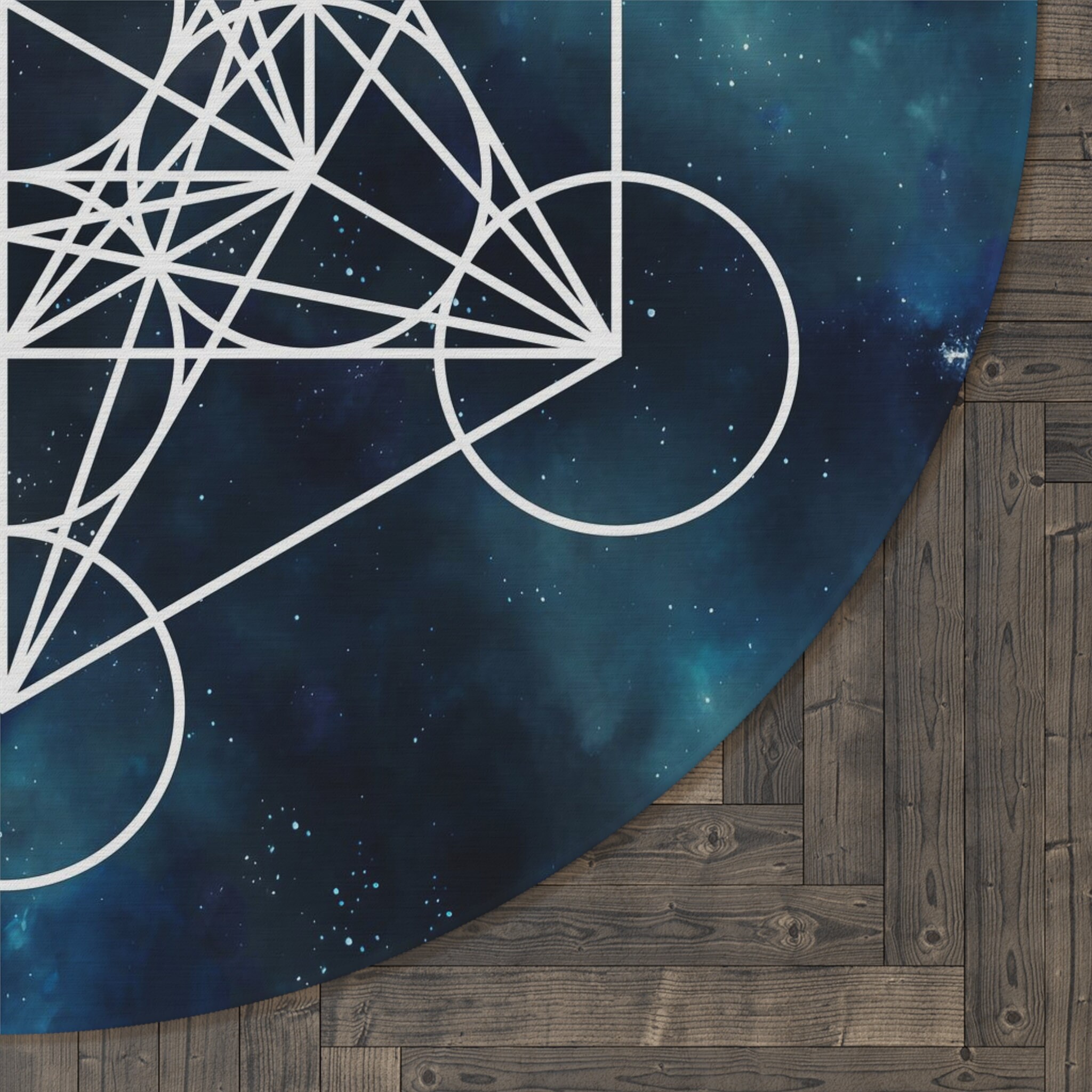 Metatron Cube Rug Metatron's Cube Round Rug: Sacred Geometry, Galaxy Design (5FT) - Etsy