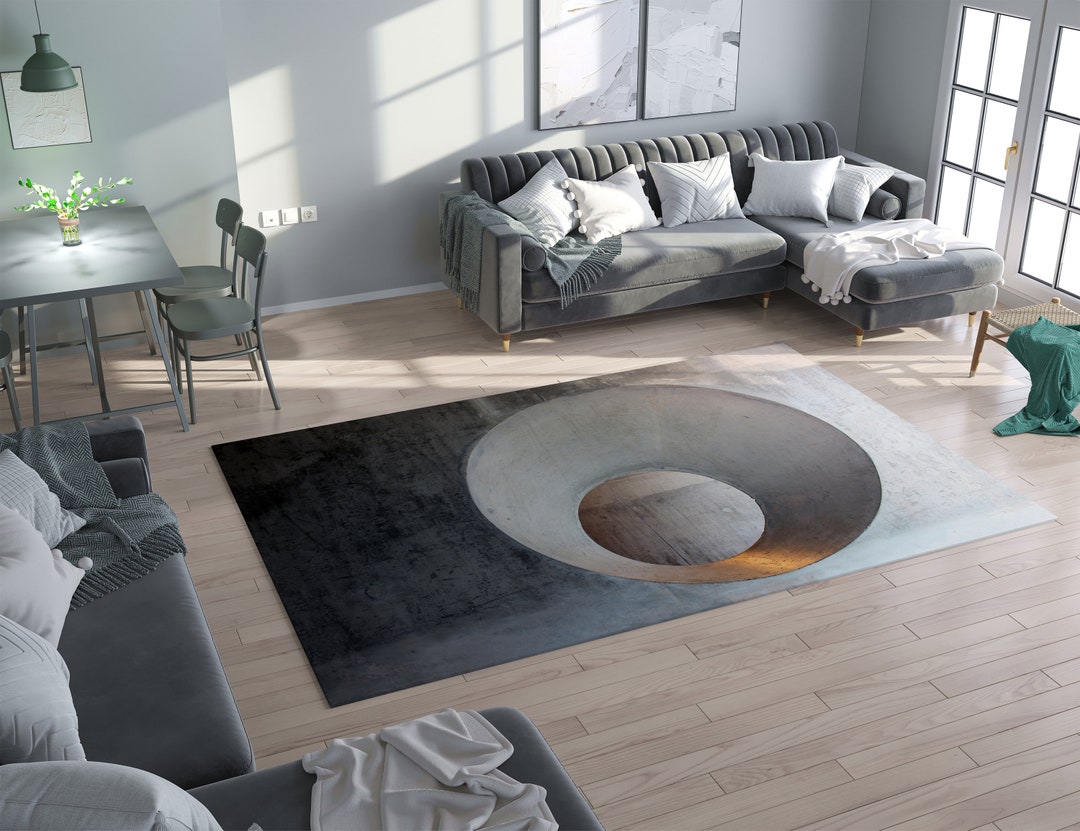 Steel Gray Abstract Rug Gray Modern Rug Abstract Art Grey Contemporary Rugs - Etsy