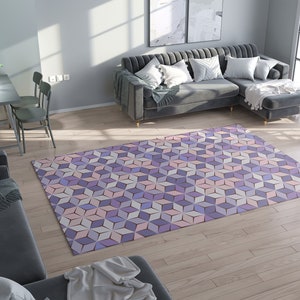 Pink Purple Geometric Rug lavender rugs 3x5 4x6 5x7 8x10 Large rug