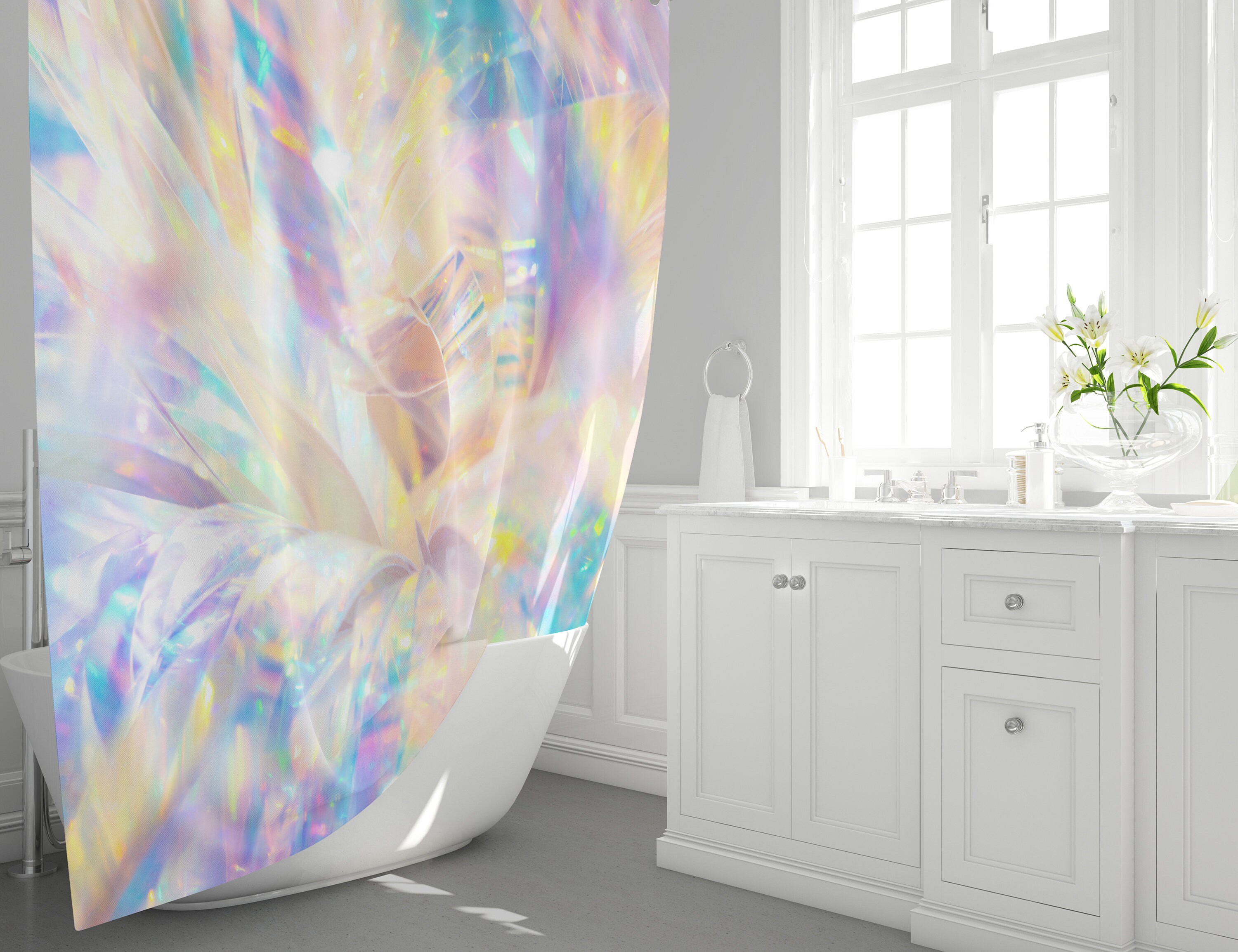 Fairy Shower Curtain Girly Shower Curtains Girls Pink Bath Etsy