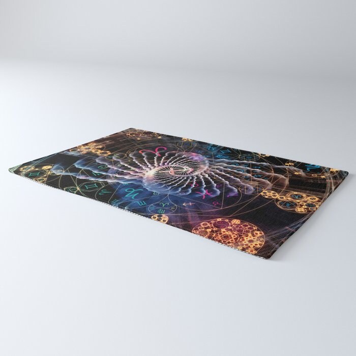 Sacred Geometry Astrology Rug Zodiac Rug Geometric Rugs 2x3 - Etsy