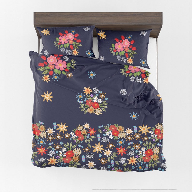 Wildflowers Comforter Or Duvet Cover Boho Bedding Hippy Etsy