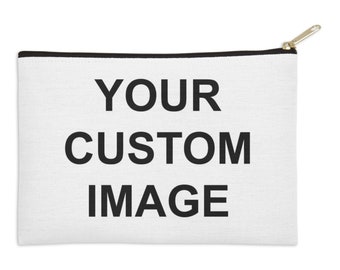 Custom Photo Zip Pouch, Personalized Cosmetic Bag, Image Gift
