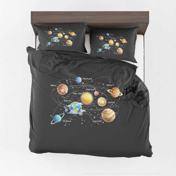 Space Comforter Or Duvet Cover Girls Boys Bedding Planets Etsy
