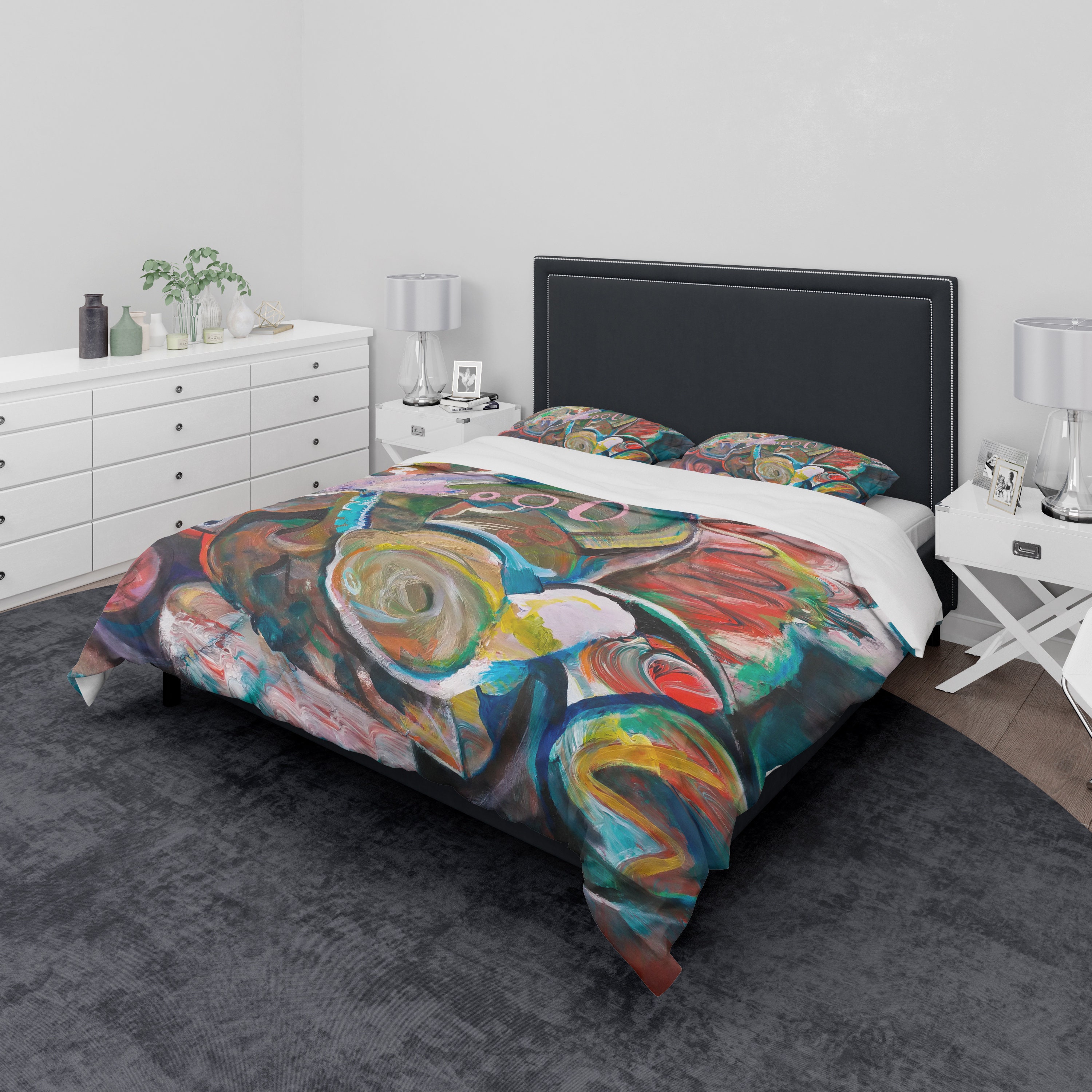 Abstract Art Duvet Cover or Comforter Artsy Colorful Bedding Etsy