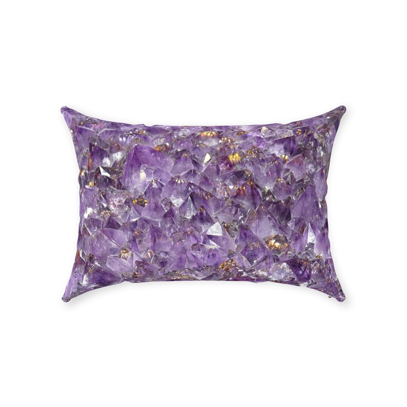 Amethyst Pillow Purple Pillows Amethyst Pillow Crystal Pillows Etsy