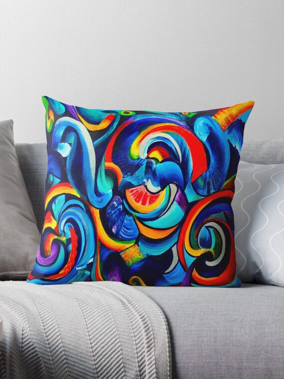 Graffiti Pillow Abstract Art Throw Pillow Pillow Insert 