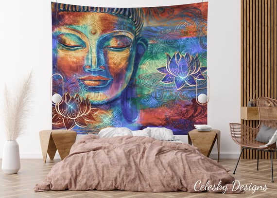 Buddha Tapestry Buddha Wall Art Spiritual Tapestry Spiritual Tapestries Buddha Tapestry Lotus Flower Tapestries Buddha Art Etsy Canada