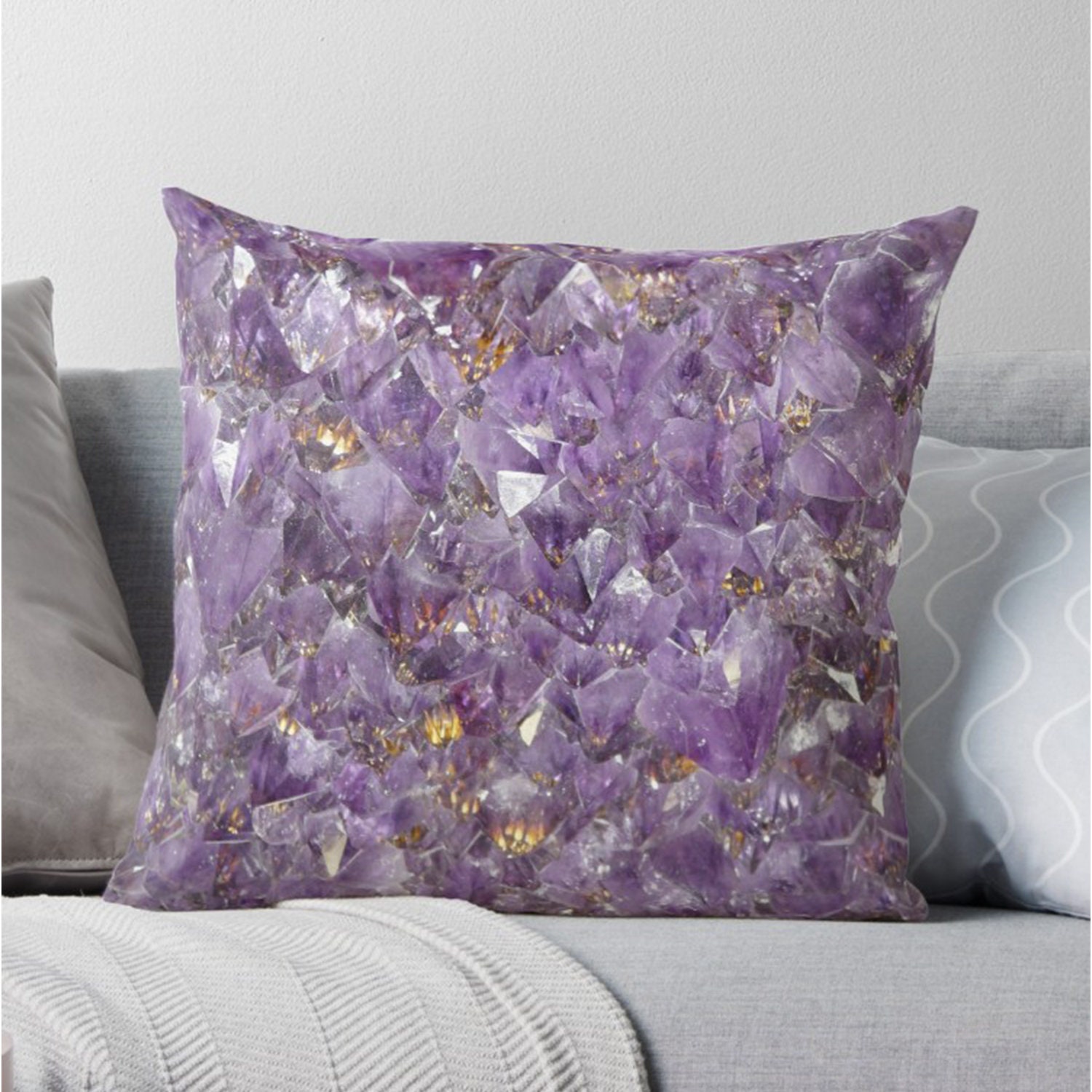 Amethyst Pillow Purple Pillows Amethyst Pillow Crystal Pillows Etsy