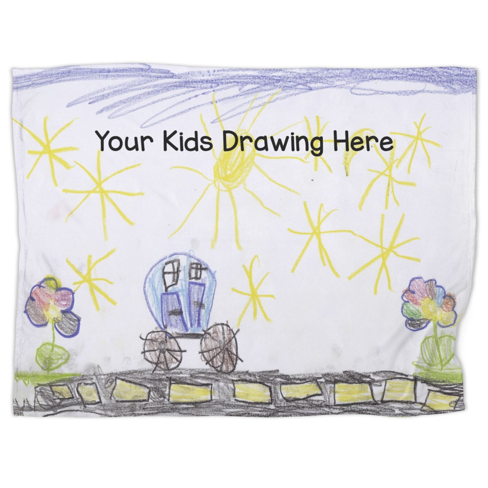 Custom Kids Drawing Blanket Kids Drawing Blanket Childrens Etsy
