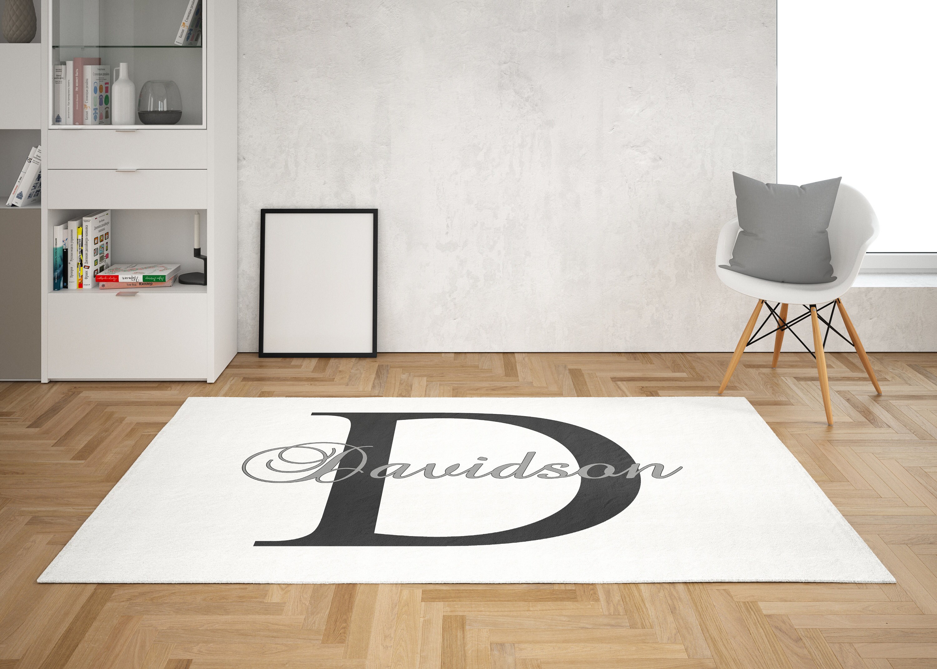 Custom Monogram Rug Letter Personalised Rug Name Personalized Floor ...