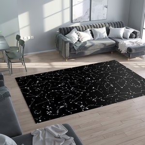 Tapis étoiles constellations tapis pour enfants tapis de sol constellation noir tapis 3 x 5 4 x 6 5 x 7 grands tapis enfants décor étoiles tapis