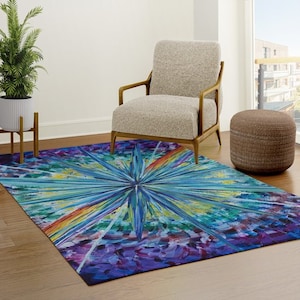 2' x 3' Abstract Brights Sunburst Scatter Rug - 385375