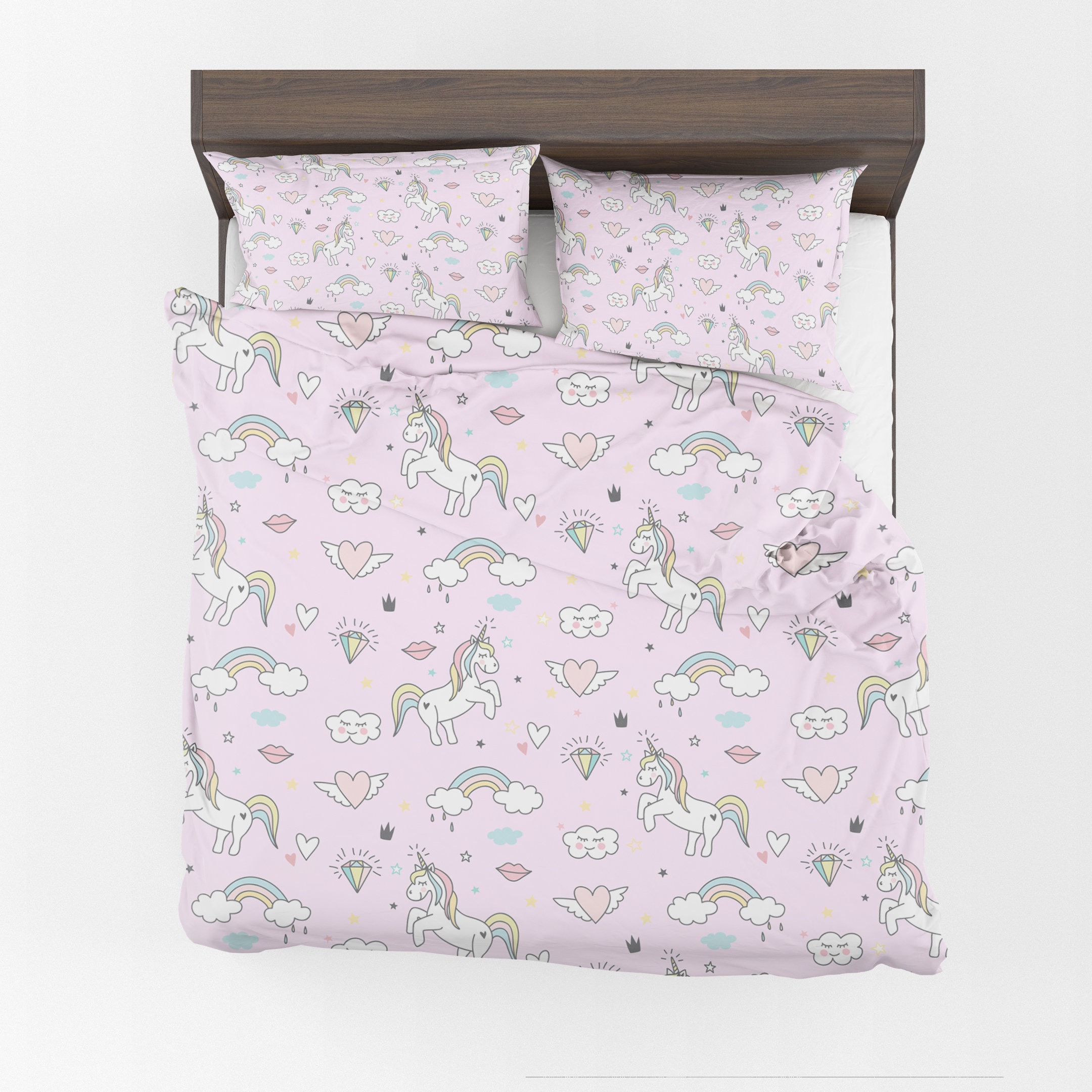 Edredón unicornio o edredón cubierta chicas ropa de cama - Etsy España