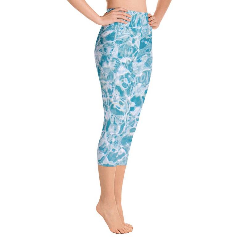 Blue Water yoga pants blue leggings capri yoga pants aqua