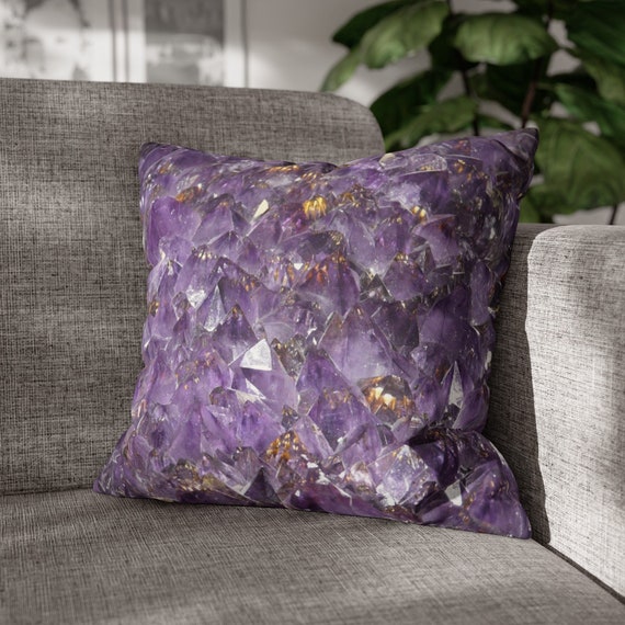 Amethyst Pillow Purple Pillows Amethyst Pillow Crystal Pillows Cheap Gifts Pillows for Couch Amethyst Crystals Pillow Spiritual Pillow Etsy